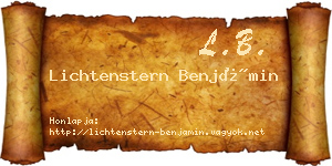 Lichtenstern Benjámin névjegykártya