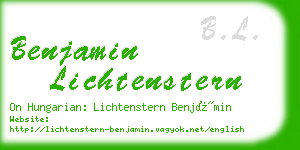 benjamin lichtenstern business card